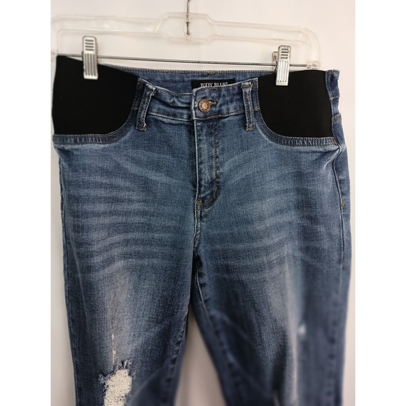Judy blue boyfriend 26 distressed denim cotton maternity - Picture 7 of 10